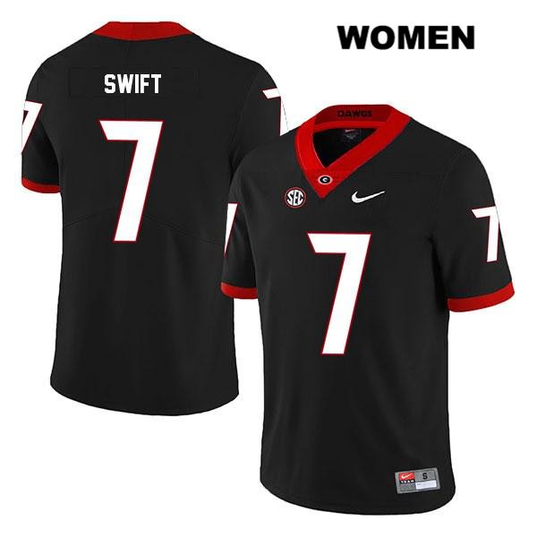 Georgia Bulldogs Women's D'Andre Swift #7 NCAA Legend Authentic Black Nike Stitched College Football Jersey OTQ2656GY